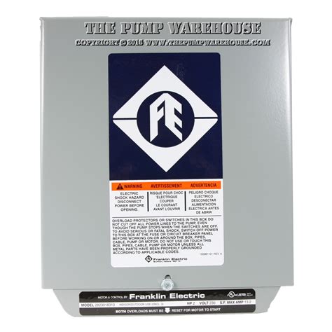 franklin electric 2hp control box|franklin water deluxe box.